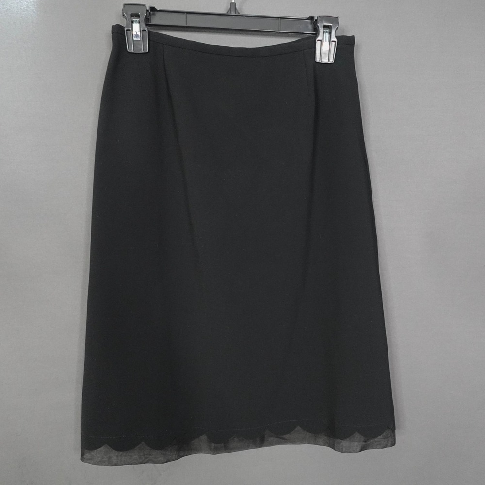 Episode Skirt 2 Black Scallop Knee Length Corp Career Capsule Lined Neutral NEW